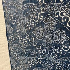 藍染　木綿生地　型染のサムネイル