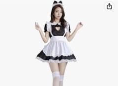 メイド服 コスプレ 大人 かわいい メイドドレス カチューシャのサムネイル