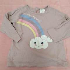 H&M ピンクベージュ 虹と雲 Tシャツ 68のサムネイル