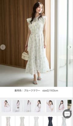 LILLIAN CARAT バリエーションティアードワンピース ブルーフラワー LILLIAN CARAT バリエーションティアードワンピース ブルーフラワー