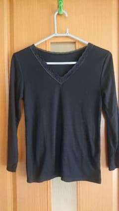 リブTシャツ 黒のサムネイル