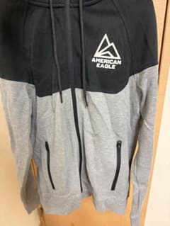 AMERICAN EAGLE ジップアップパーカー ブラック グレー Sのサムネイル