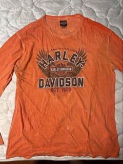 古着購入品Harley-Davidson 長袖Tシャツ オレンジのサムネイル