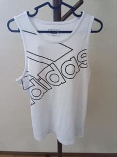 adidas アディダス タンクトップ Lサイズ ホワイト ビッグロゴ 美品のサムネイル
