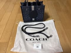 COACH シグネチャー 2way トートバッグ ネイビー