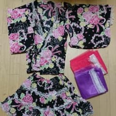 プリンセス風 浴衣ドレス 4点セット 150 セットアップ ゆかた浴衣のサムネイル