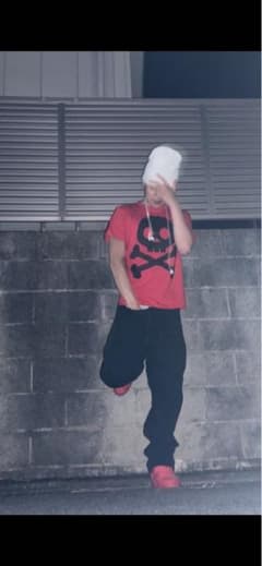 スカルボーン Tシャツ ☠️ ays factory レッド/ブラックのサムネイル