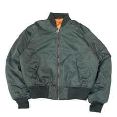 肉厚 MA-1 ボンバージャケット LL セージグリーン ボックスシルエット