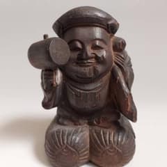 24-1163 大黒天 大黒様 七福神 木彫り 民衆仏 江戸時代 - メルカリ