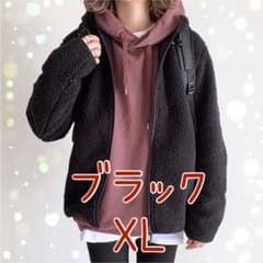 ユニクロ 防風ボアフリースパーカ ブラック XLのサムネイル