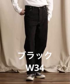 新品未使用】Schott/ショット ヒッコリー デニムパンツ ブラック 34