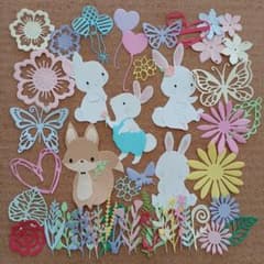 クラフトパンチ②☆スクラップブック☆アルバム☆うさぎ☆草花☆蝶