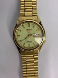 SEIKO 5 自動巻き時計 ゴールドカラー - メルカリ