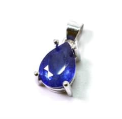 【新品】天然石 1.5ct ブルー サファイア ネックレス ペンダントトップのサムネイル