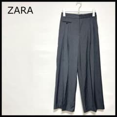 Zara wide-leg pants, size XS, charcoal gray, pinstripe, handsome style.