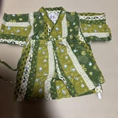 甚平 上下セット グリーン 渦巻き模様100センチのサムネイル