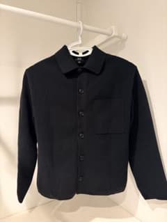 [美品] UNIQLO ミラノリブシャツカーディガン ブラック Sサイズのサムネイル
