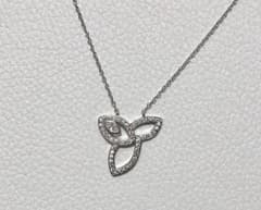 cz diamond lily necklace(silver)のサムネイル