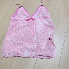 MA＊RS　ピンク ヒョウ柄 シフォン キャミソール　Sugargloss