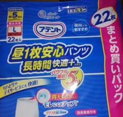 アテント 昼1枚安心パンツL 22枚入 ×3パック 男女共用 - メルカリ