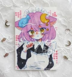 手描きイラスト 萌え絵 原画147】萌え絵 手描きイラスト アナログイラスト トレカサイズ 匿名