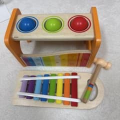 子供 おもちゃ 鉄琴 ボール 美品　Hape パウンド アンド タップベンチ