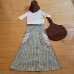 pheeta ブロックプリントロングスカート サイズ1のサムネイル