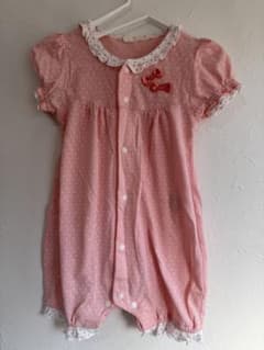 半袖ロンパース ベビー服 ピンク 女の子のサムネイル