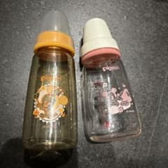 哺乳瓶　ピジョン　ミッキー　ミニー　ガラス瓶　プラスチック　160 120