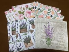 デコパージュ用花柄ペーパー2〜3枚セット　計10枚のサムネイル