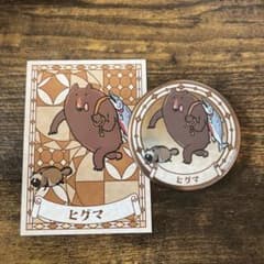 브라운 캔 배지 & 컬렉션 카드 (9.0 × 6.5cm) 골든 카무이