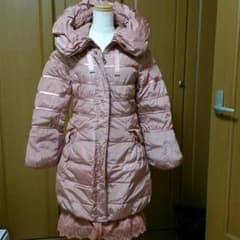 ダウンコート　裾レース　ヒョウ柄　ピンク　新品未使用のサムネイル