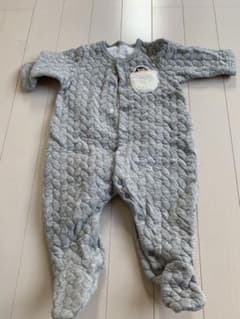 【※美品※カバーオール／ユニセックス／70／冬用／グレー】ロンパース 値下げのサムネイル