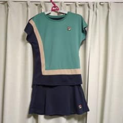 FILA フィラ テニスウェア 上下セットアップ M ネイビー×グリーン