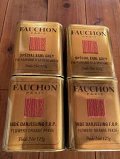 FAUCHON 125g紅茶缶 ダージリン2缶&アールグレイ2缶のサムネイル
