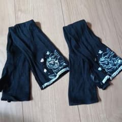 이상한 나라의 앨리스 자수 들어가 손가락 없음 팔 커버 블랙 디즈니 랜드