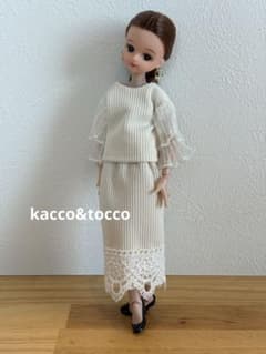22センチドール　服セット 307 No.4387ハンドメイド22cmドール服 2点セット（ピアス付き） - メルカリ