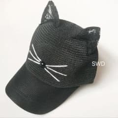 ねこキャップ 帽子ブラックのサムネイル
