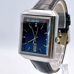 SEIKO セイコー V.F.A. クォーツ 角型 ブルー文字盤 デイト 不動 SEIKO セイコー V.F.A. クォーツ 角型 ブルー文字盤 デイト 不動