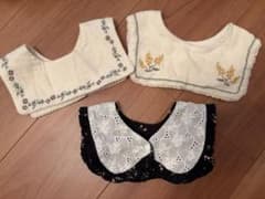 juo　ベビー スタイ つけ襟　3点セット 花柄 刺繍　ミモザ　セーラーカラーのサムネイル