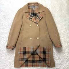 美品】バーバリー ダブルフェイス ノバチェック ロングコート カシミヤ