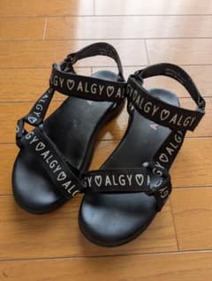 【ALGY 】女の子　サンダル 22.0〜23.5cm 黒×白のサムネイル