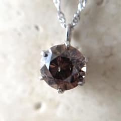 プラチナ999 850 天然ブラウンダイアモンド 0.60ct ネックレス - メルカリ
