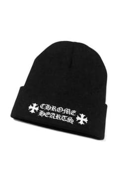 クロムハーツ Chromehearts インボイス付きニット帽 黒 - メルカリ