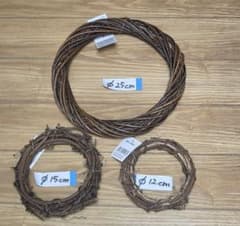 天然素材 リース 3点セット 直径25cm 15cm 12cmのサムネイル