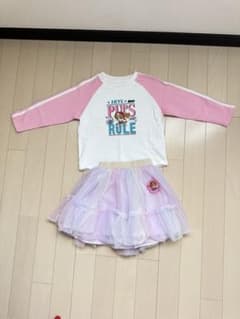 ヒラヒラスカートと長袖Tシャツセットのサムネイル