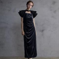 ANDRESD drape velour dress - メルカリ