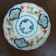 古伊万里 色絵 輪花皿 染付 花文様 骨董品 - メルカリ