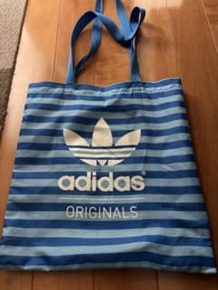 adidas original トートバッグ　青しましま