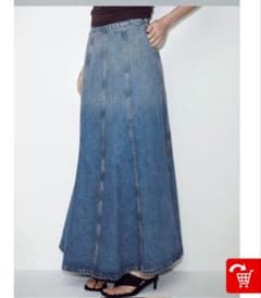 ZARA デニム ロング フレアスカート XLのサムネイル